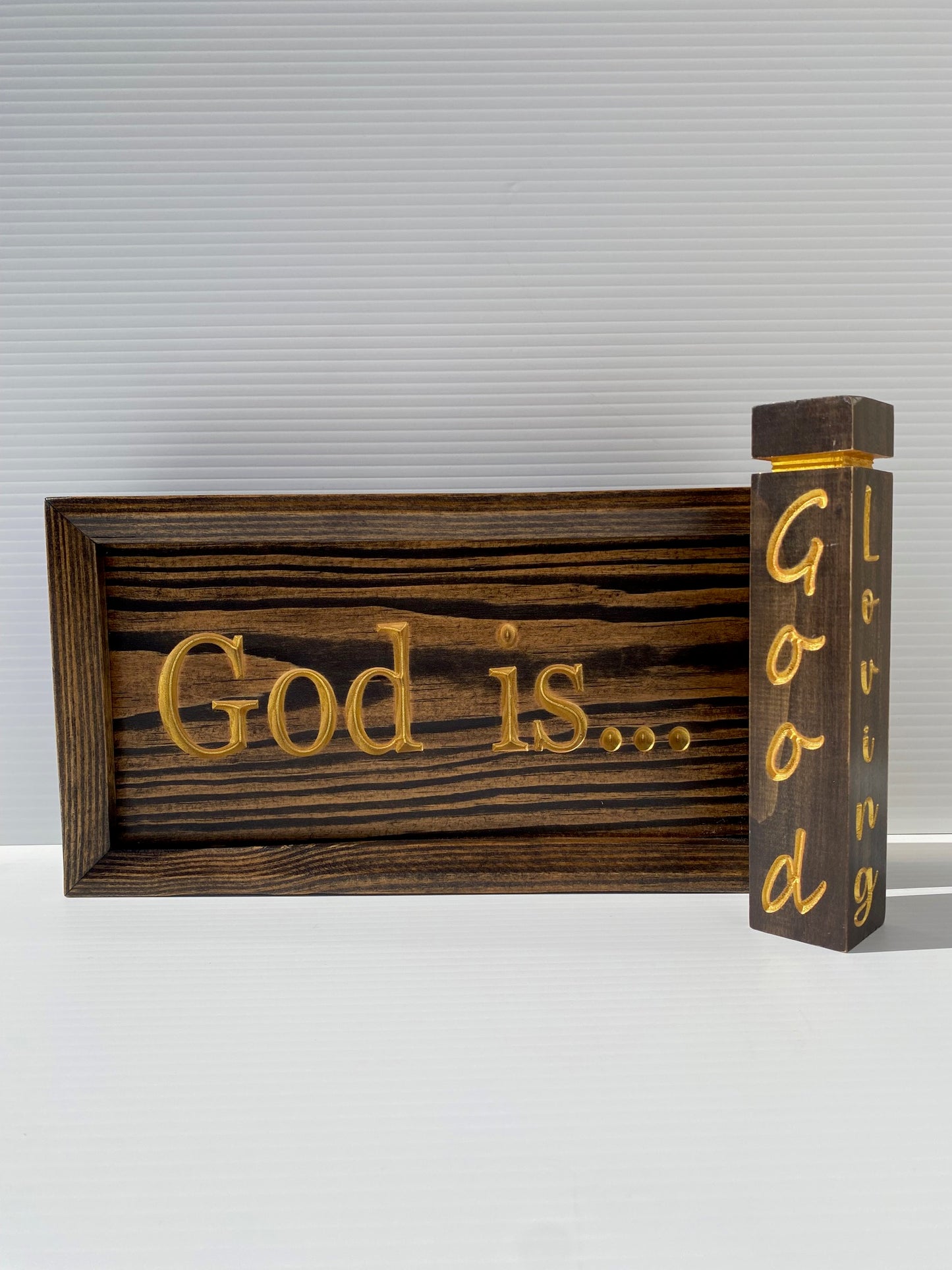 God Is [ Black Chocolate ] Bright 24k Gold Letters