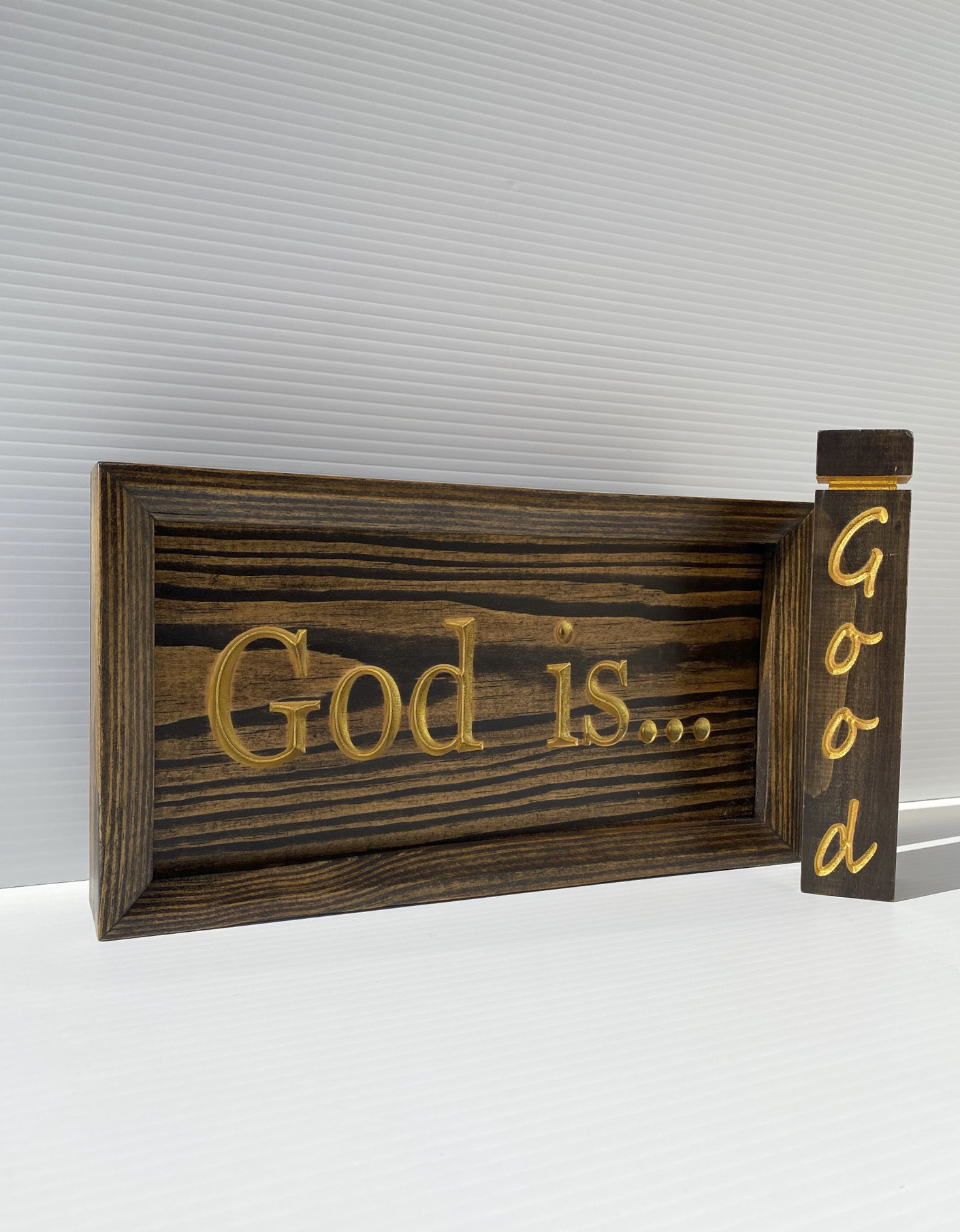 God Is [ Black Chocolate ] Bright 24k Gold Letters